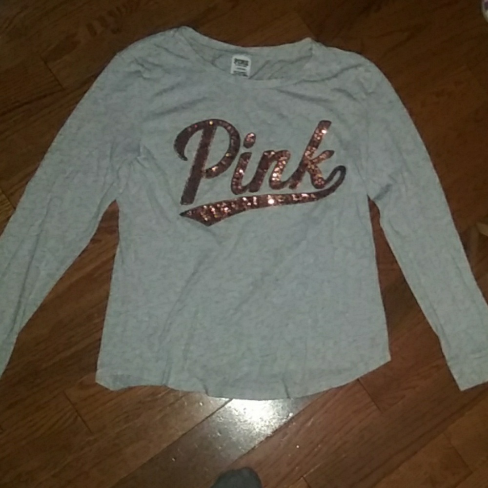 Pink Bling Tshirt L, Long Sleeve